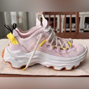 Sorel Light Pink and Yellow Athletic Shoes